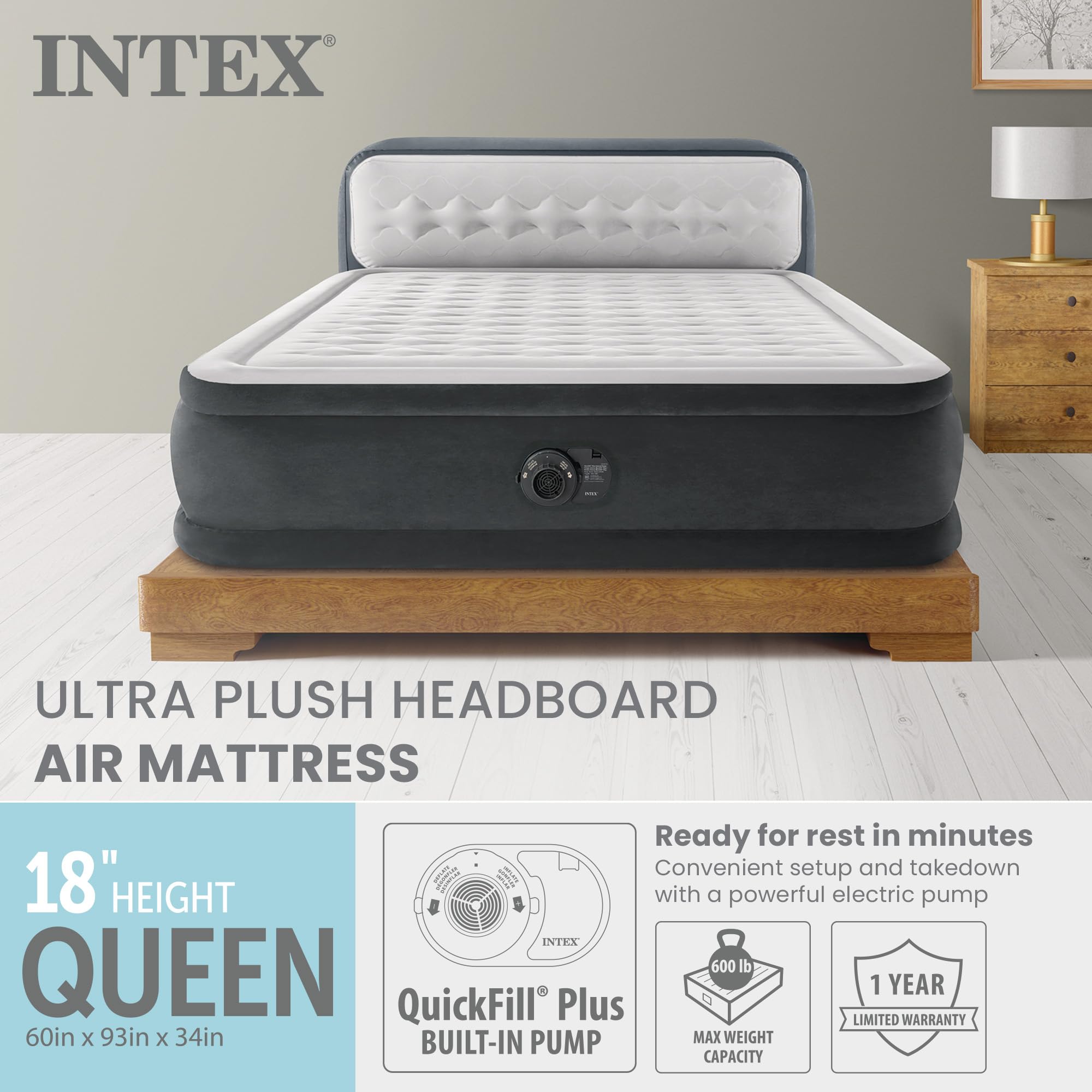 Amazon.co.jp: Intex 64447ED Dura Beam Elevated Fiber Tech Soft Air